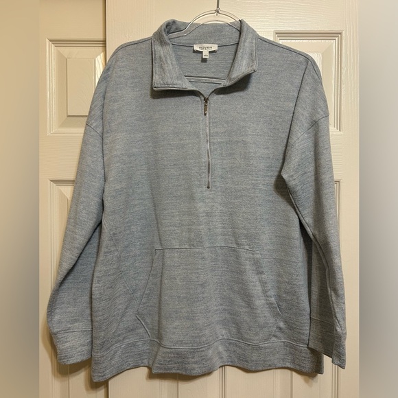 Haven Well Within Tops - Haven Well Within Women's Light BLUE Quarter-Zip pullover